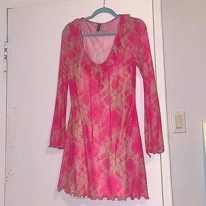 Pink 90’S inspired mesh dress🌸🪸